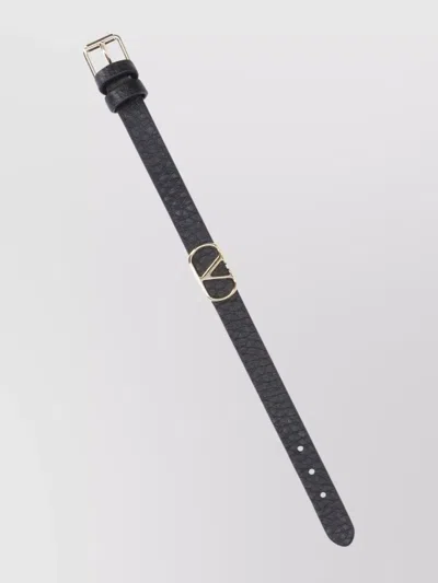 Valentino Garavani Adjustable Length Gold-tone Buckle Textured Finish Bracelets