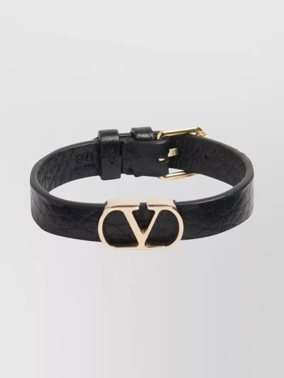 VALENTINO GARAVANI ADJUSTABLE LENGTH LEATHER TEXTURED BRACELETS