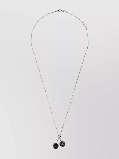 Valentino Garavani Garavani Chez Necklace In Metal And Enamel In Palladium