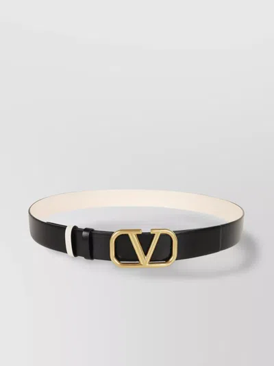 Valentino Garavani Vlogo Signature Buckle Belt In Black