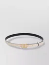 Valentino Garavani Vlogo Signature Belt In Shiny Calfskin 30 Mm Woman Ivory 095