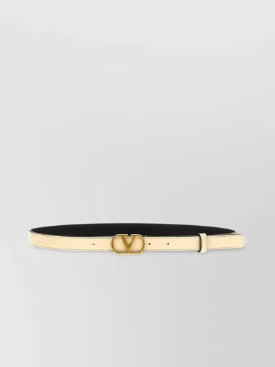Valentino Garavani Adjustable 'vlogo Signature' Belt With Gold-tone Buckle