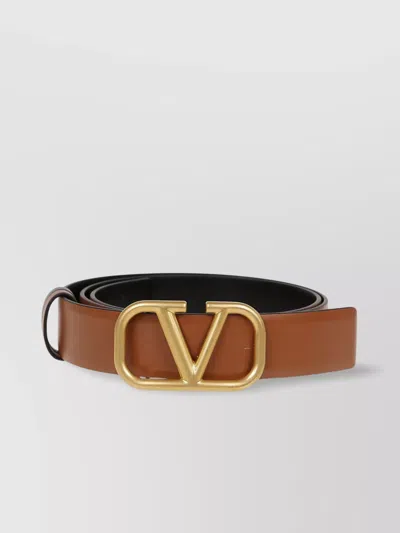 Valentino Garavani Adjustable Vlogo Signature Reversible Belt In Brown