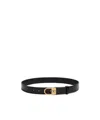 Valentino Garavani Vlogo Signature Belt In Shiny Calfskin 30 Mm With Enamelled Logo Detail In Black
