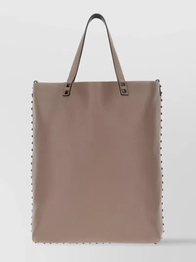 Valentino Garavani Aged Leather Tote Bag With Studded Trim