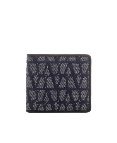 Valentino Garavani Valentino All-over Logo Patterned Wallet In Black