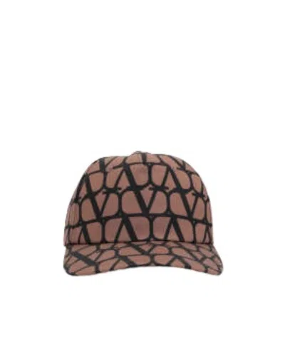 Valentino Garavani Valentino All-over Logo Printed Baseball Cap In Brown