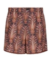 Valentino Garavani Printed Cotton Bermuda Shorts In Brown
