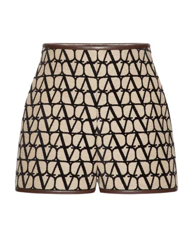 Valentino All-over Vlogo Printed Shorts In Multi
