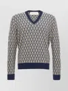 Valentino Wool Jumper With Toute La V Jacquard Pattern