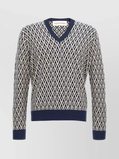 VALENTINO 'ALL THE V' GEOMETRIC PATTERN SWEATER
