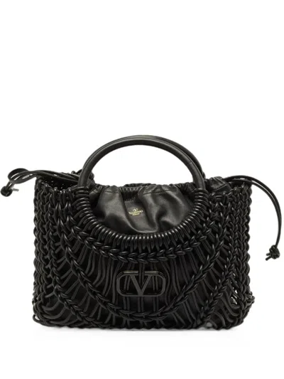 Pre-owned Valentino Garavani Allknots Vlogo Tote Bag In Black