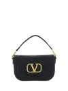 Valentino Alltime Grained Leather Shoulder Bag In Nero