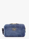 Valentino Alltime Mini Denim Camera Crossbody Bag In Blue