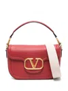 Valentino Leather Shoulder Bag Top Handle In Red