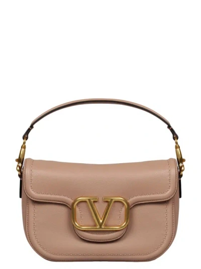 Valentino Garavani Alltime Grainy Calfskin Shoulder Bag In Pink