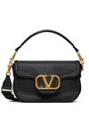 Valentino Vlogo Embellished Textured-leather Shoulder Bag