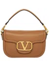 Valentino Structured Leather Chain Strap Bag In Brown