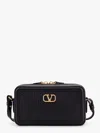 Valentino Adjustable Strap Leather Shoulder Bag In Black