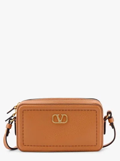 VALENTINO GARAVANI ALLTIME LEATHER SHOULDER BAG WITH VLOGO SIGNATURE DETAIL
