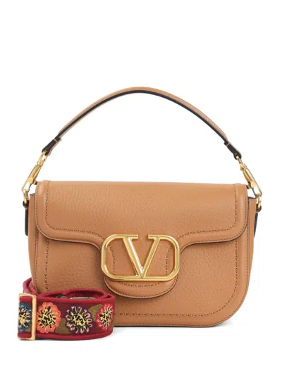 Valentino Garavani Alltime Leathers Shoulder Bag In Brown
