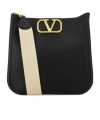 Valentino Alltime Logo Plaque Shoulder Bag In Black
