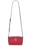 Valentino Garavani Alltime Leather Shoulder Bag With Vlogo Signature Detail In Rosso