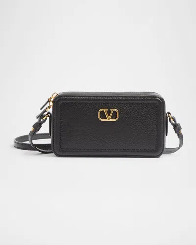 VALENTINO GARAVANI ALLTIME MINI LEATHER CAMERA CROSSBODY BAG