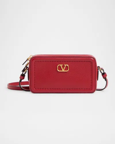 VALENTINO GARAVANI ALLTIME MINI LEATHER CAMERA CROSSBODY BAG