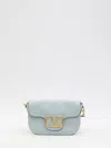 Valentino Vg All Time Light Blue Calf Leather Shoulder Bag In Blue
