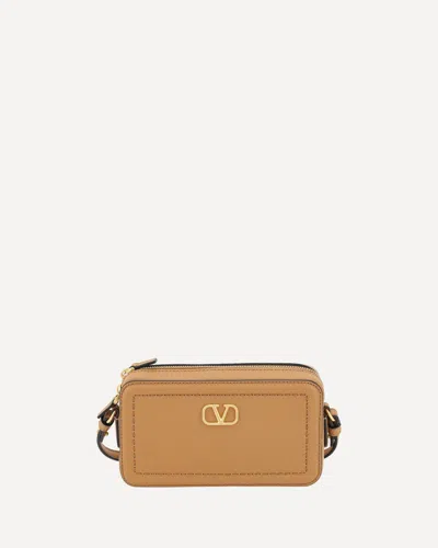 Valentino Garavani Mini Leather Crossbody Bag With Adjustable Strap In Brown