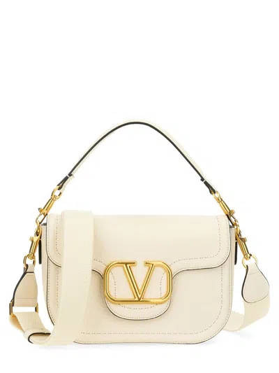 Valentino Garavani Women Ivory Leather Alltime Shoulder Bag In White