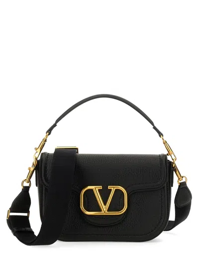 Valentino Garavani Black Loc Leather Shoulder Bag