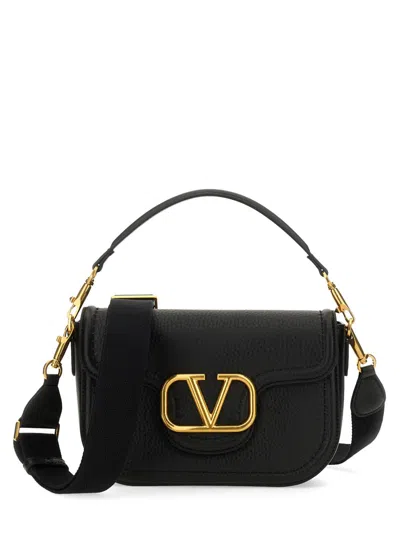 Valentino Garavani Black Loc Leather Shoulder Bag