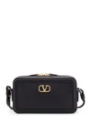 Valentino Adjustable Strap Leather Shoulder Bag In Black