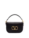 Valentino Vlogo Embellished Textured-leather Shoulder Bag In Black  