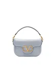 Valentino Vg All Time Light Blue Calf Leather Shoulder Bag In Blue