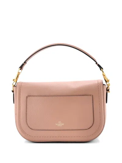 Pre-owned Valentino Garavani Alltime Shoulder Bag Leather Crossbody Bag In Neutral