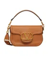 Valentino Structured Leather Chain Strap Bag In Brown