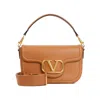 Valentino Garavani Valentino Almond Beige Shoulder Bag With Magnetic Flap And Signature V Logo