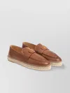 Valentino Garavani Caramel Leather Vlogo Espadrilles
