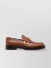 VALENTINO GARAVANI ALMOND TOE LEATHER LOAFERS WITH STACKED HEEL