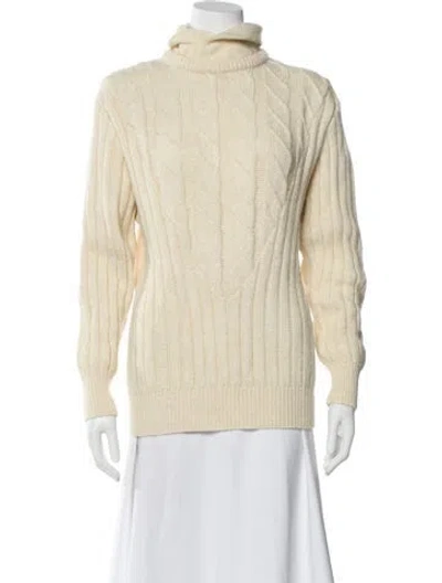 Pre-owned Valentino Alpaca Turtleneck Sweater In Neutral