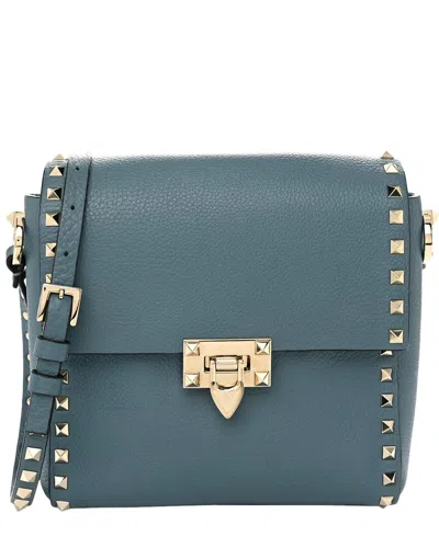 Valentino Garavani Valentino Amadeus Pebbled Calfskin Leather Rockstud Flip Lock Flap Messenger  Bag (authentic Pre-lov