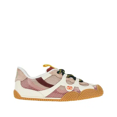Valentino Garavani 'amphibia' Fabric And Leather Sneakers In Pink