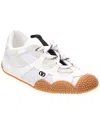 Valentino Amphibia Sneaker In Rubberized Calfskin And Split Leather In White