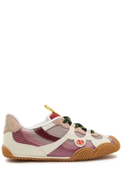 Valentino Garavani Valentino Amphibia Panelled Mesh Sneakers In Pink