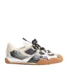 Valentino Amphibia Sneaker In Rubberised Calfskin And Laminated Nappa In Multi
