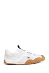 Valentino Amphibia Sneaker In Rubberized Calfskin And Split Leather In White