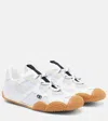 Valentino Amphibia Sneaker In Rubberized Calfskin And Split Leather In White
